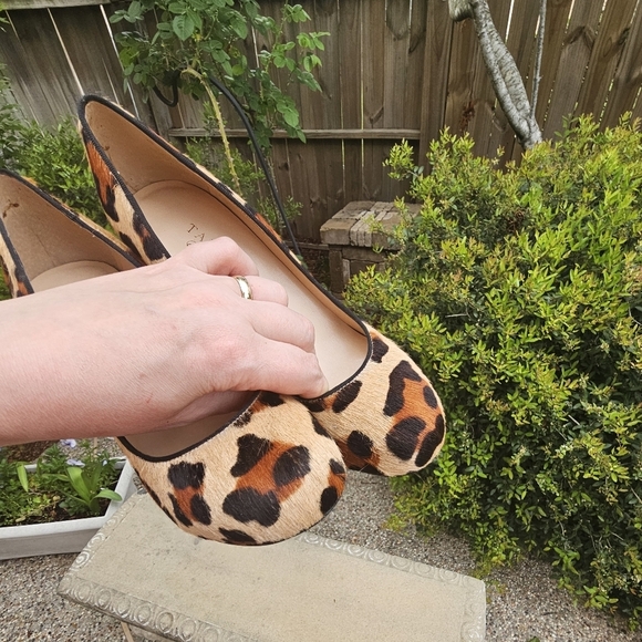 Talbots animal print Leopard Print Pony Hair Classic Platform Pumps Heels 7B - Picture 7 of 15